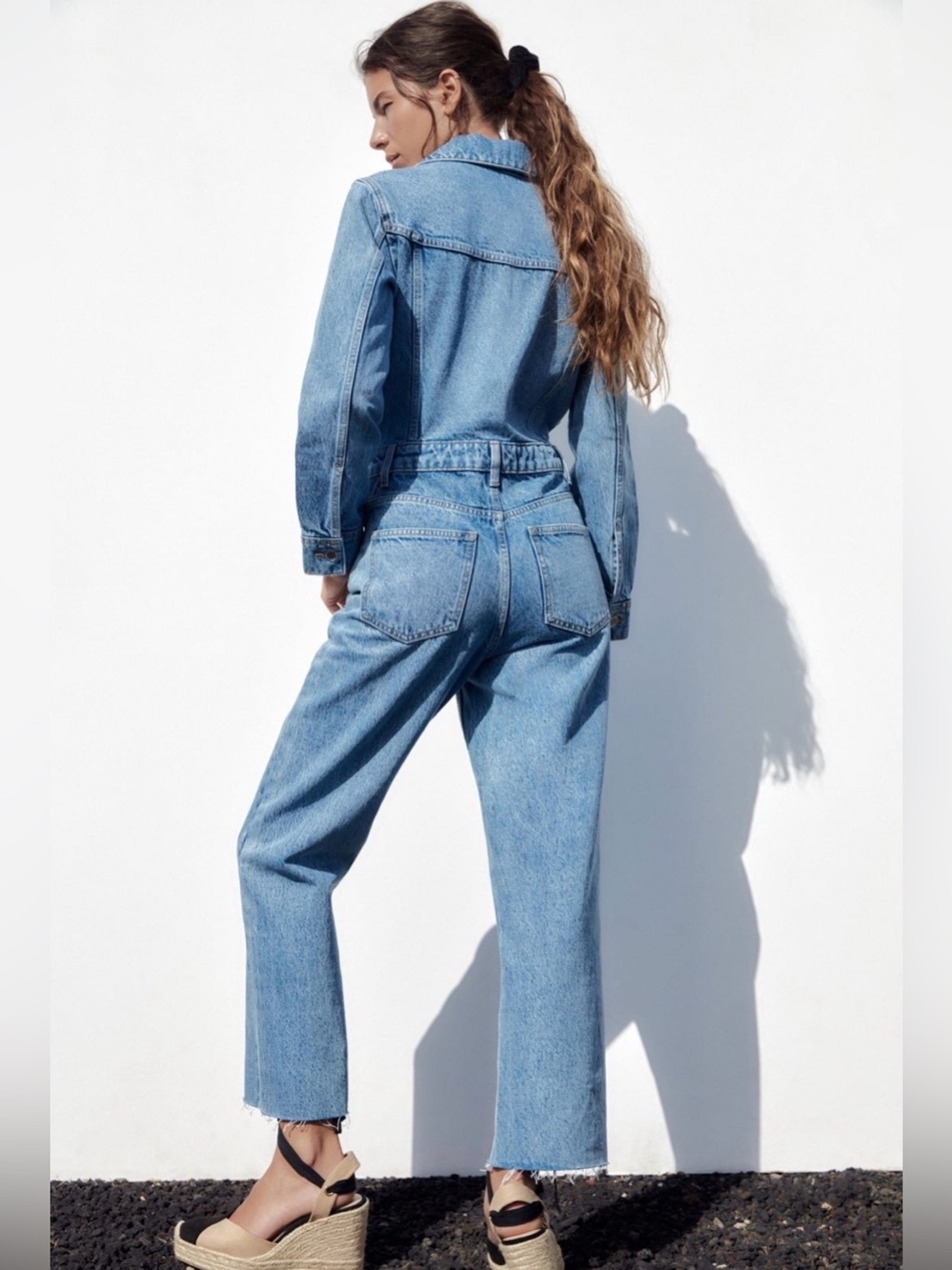 Zara Blue Denim Jumpsuit - Picture 8 of 12